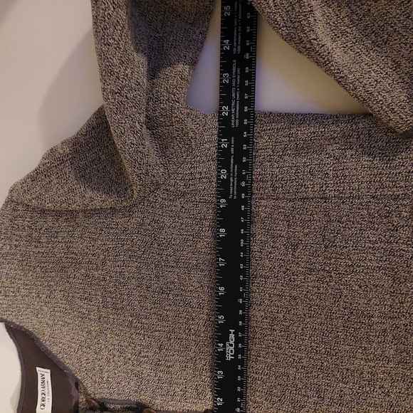 Vintage Giorgio Armani Brown Tunic Top Size 12 Chunky Virgin Wool Button Loop - Picture 8 of 12